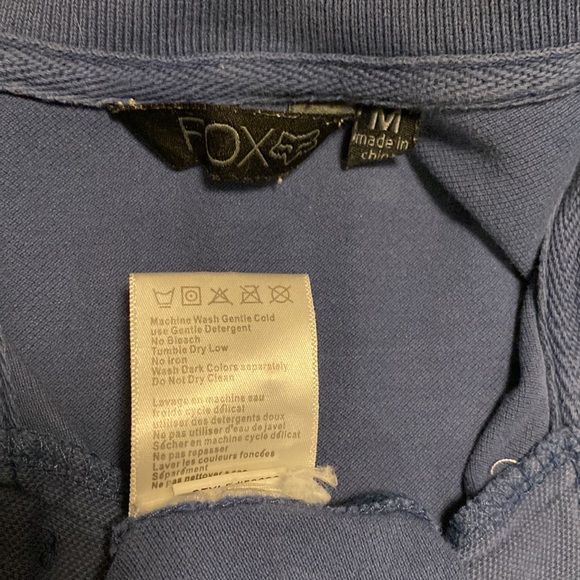 Vintage Fox Racing Short Sleeve Polo in Blue with Silver Graphics Size Medium - Picture 10 of 12